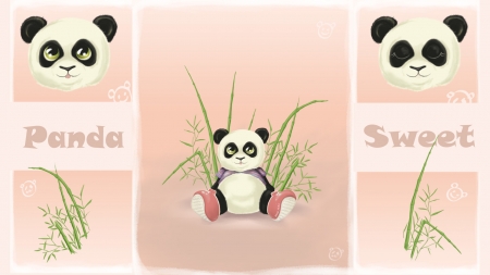 :-) - panda, vector, pink, sweet, child