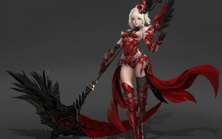 Fantasy girl - era of angels, red, fantasy, luminos, girl