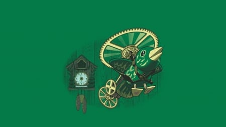 :-) - vector, cuckoo, minimalism, fantasy, cucko, pasare, bird, clock, cclock