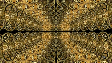 Gold Gears-1 - steampunk wallpaper, steampunk art, steampunk background, steampunk