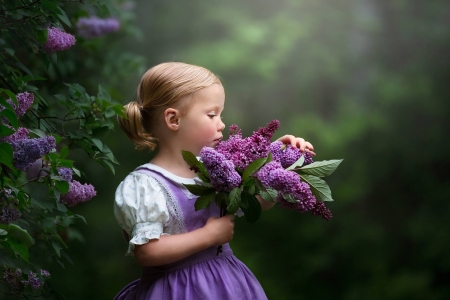 Little Girl - Garden, Girl, Child, Flowers