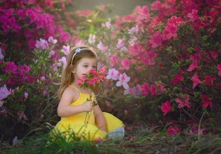 Little Girl - Girl, Child, Nature, Flowers