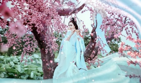 Asian beauty - Garden, Girl, Spring, Music