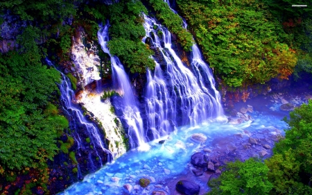 Beautiful Waterfalls - nature, colorful, water, waterfall