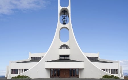 Church in Stykkisholmur, Iceland - architecture, bell tower, iceland, church