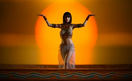 The Queen of Egypt - Dance, Girl, The sun, Pose, Ancient