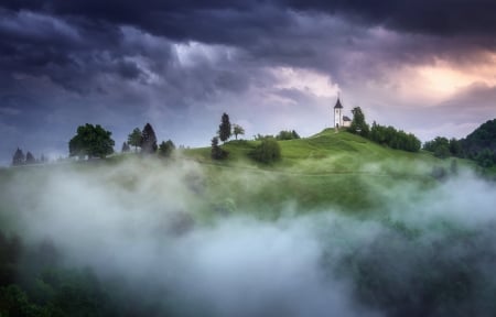 New Day - fog, nature, sky, mountain