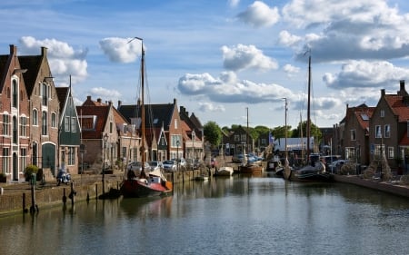 Monnikendam, Netherlands - canal, town, boats, netherlands