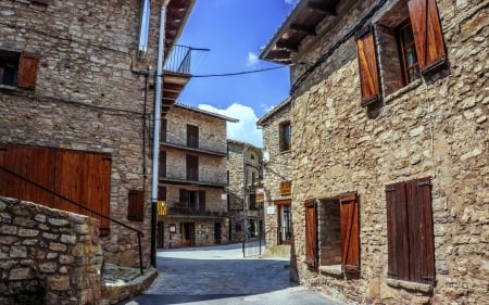 Castellar de n'Hug, Spain - spain, houses, street, catalonia