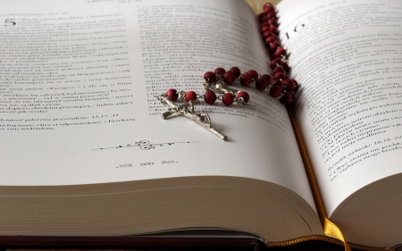 Bible and Rosary - prayer, bible, scriptures, rosary