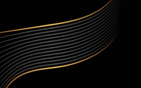 Abstract - abstract, black, golden, line