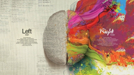 :-) - creativity, brain, red, green, word, art, pink