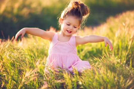 Little Girl - enjoy, girl, playing, dress