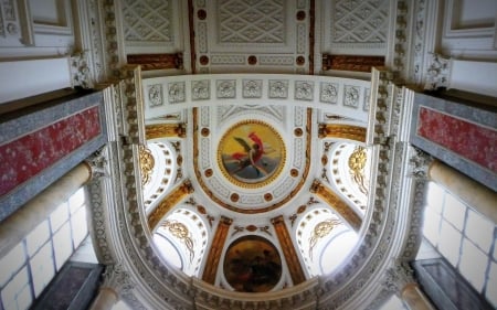 Church in Germany - inside, Leipzig, Germany, angel, church, dome