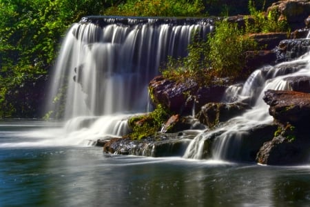 Papa Johns Corporate Park, Louisville, KY - nature, waterfall, usa, rocks