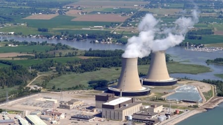 Fermi 2 Nuclear Power Plant - building, industrial, nuclear, plant, fermi 2, power