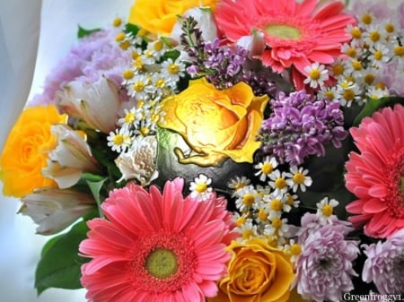 MIXED FLOWERS - PLASTIC, IMAGE, MIXED, FLOWERS