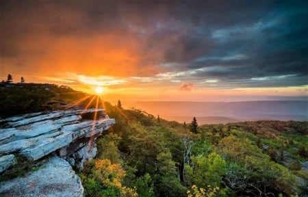 West Virginia Sunset - Mountains, Sunset, West Virginia, Nature