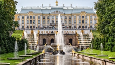 Petergof Palace, St Petersburg, Russia - petergof, building, russia, st petersburg, palace