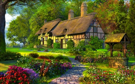 House Painting - house, art, nature, painting