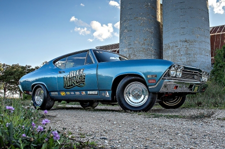 1968-Chevrolet-Chevelle-427-SS-Dragster - Muscle, GM, Blue, Classic