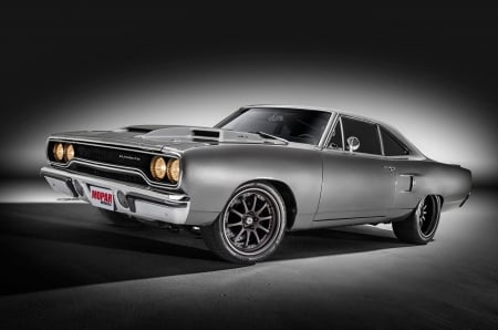 1970-Plymouth-Roadrunner - classic, mopar, gray, muscle