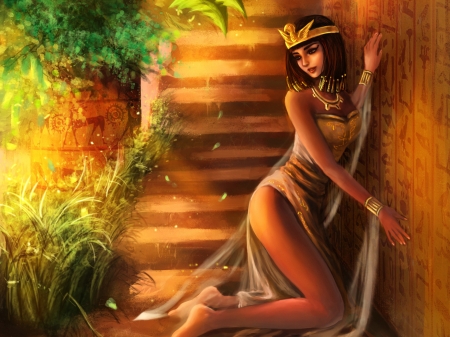 Princess of Egypt - woman, art, sexy, fantasy, legs