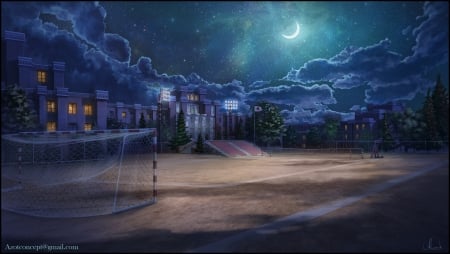 School ground at night