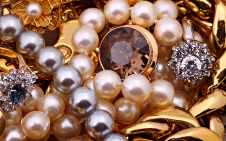 Jewelry - stone, skin, jewel, texture, gold, pearl