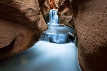 Canyon Waterfall - cool, canyon, river, waterfall, fun, nature