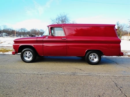 1961 Chevy Suburban Panel Delivery - Delivery, Car, Red, Suburban, Old-Timer, Chevy, Panel