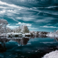 Frozen Reflection in the Lake