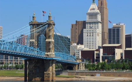 Roebling Suspension Bridge - cincinnati, connection, 1920x1200, covington