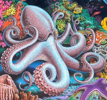 Octopus Mural - Other & Animals Background Wallpapers on Desktop Nexus ...