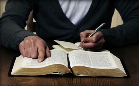 Studying the Bible - study, bible, book, wryting