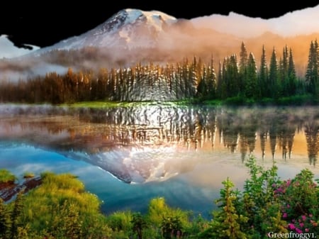 REFLECTIONS - MOUNTAINS, IMAGE, RIVER, SCENERY