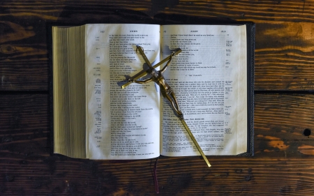 Bible and Crucifix - cross, Crucifix, Bible, book