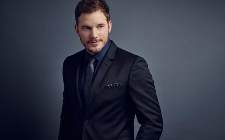 Chris Pratt - black, actor, costume, Chris Pratt, man