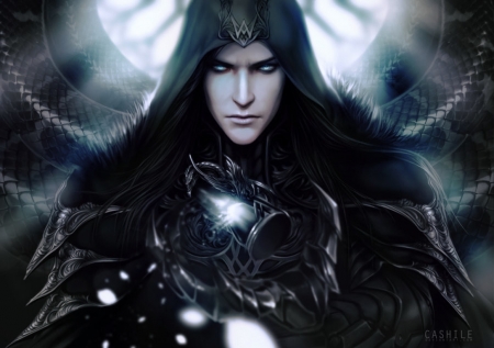 Earendel - elf, black, fantasy, hood, earendel, cashile, luminos