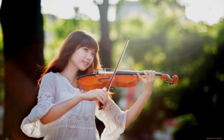 Violinist - musician, girl, violinist, music, violin, asian