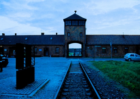 Entrance To Auschwitz-Birkenau - Poland (August 2011) - Auschwitz Birkenau, World War Two, Auschwitz, Blue Tint