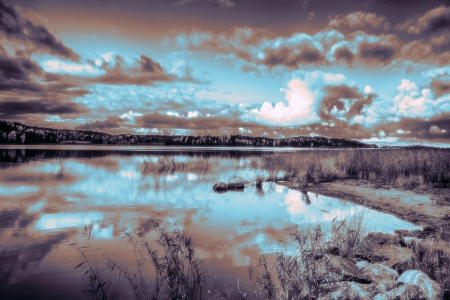 A Lake in Fall - Beauty, Autumn, Nature, Fall, Lake