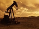 Pumpjack in Nigeria at Sunset