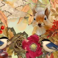 Squirrel & Chickadee Fall