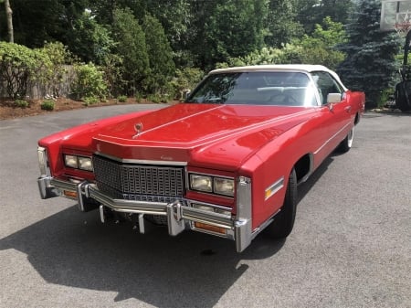 1976 Cadillac Eldorado Convertible - Car, Red, Convertible, Old-Timer, Eldorado, Cadillac