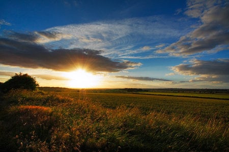 Summer Sunset - fascinating, cool, beauty, lovely, warm, blue