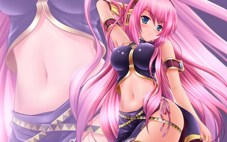 konachan com 3471 mergurine luka obiwa vocloid jpg - girl, pinkhair, fantasy, purple