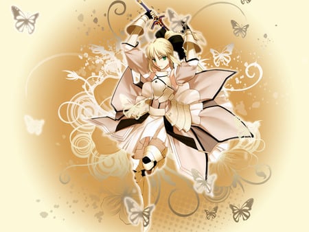 Butterfly Lily - saber lily, game, anime, fate stay night unlimited codes, excalibur, king arthur