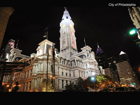 City of Philadelphia - city, clock, tower, philadelphia