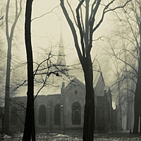 misty church